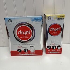 Brand New Dryel At-Home Dry Cleaner Laundry Starter Kit & Refill Sealed.